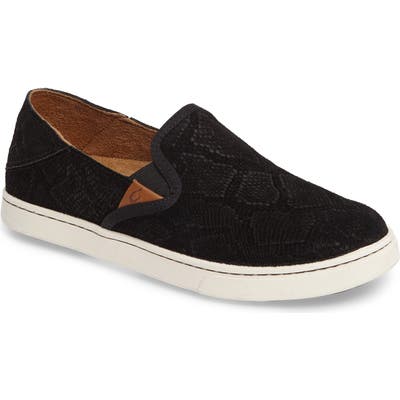 Olukai Pehuea Slip-On Sneaker, Black