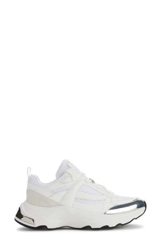Shop Dkny Shia Sneaker In White/ Silver