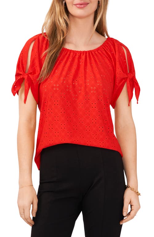 Chaus Cold Shoulder Knit Eyelet Top at Nordstrom,