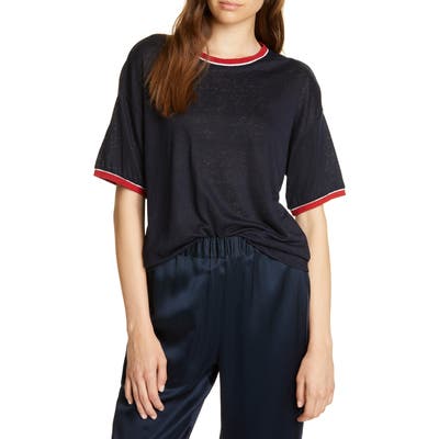 Joie Alwyne Linen Ringer Tee, Blue