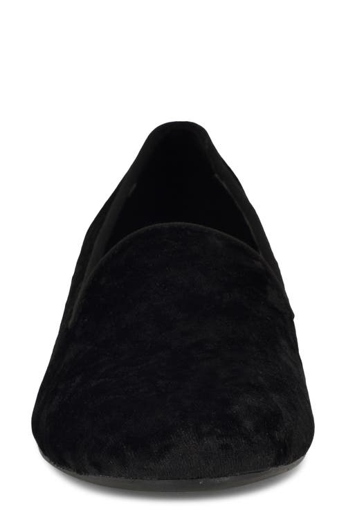 Nine West Renold Womens Block Heel Faux Suede Loafers In Black Velvet