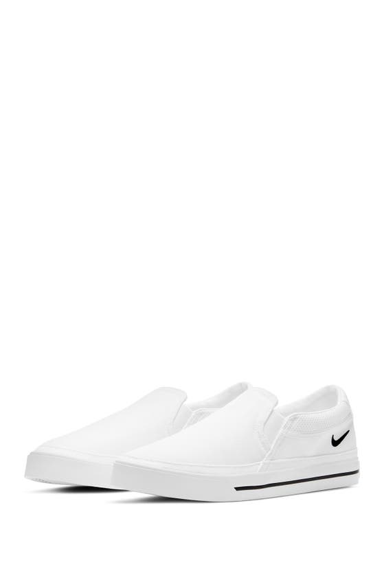 Nike Women's Court Legacy Slip-on Casual Sneakers From Finish Line In White/ Black