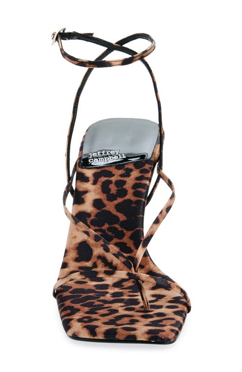 Jeffrey Campbell Leeda Ankle Strap Sandal In Cheetah Satin