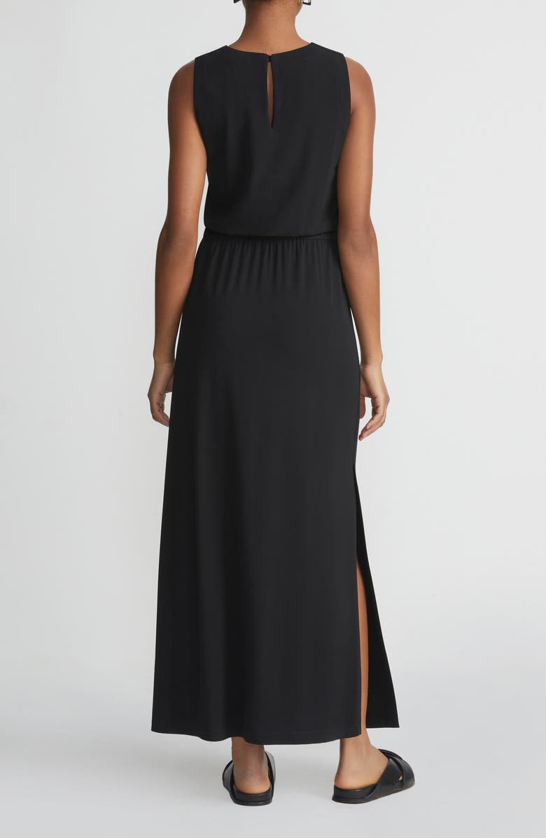 Lafayette 148 New York Elastic Waist Sleeveless Dress, Alternate, color, Black