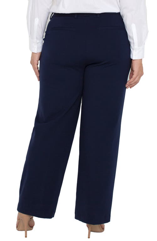 Liverpool Kelsey Wide Leg Knit Pants In Cadet Blue