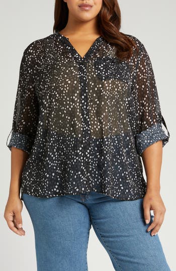 KUT FROM THE KLOTH KUT FROM THE KLOTH JASMINE ROLL SLEEVE TOP