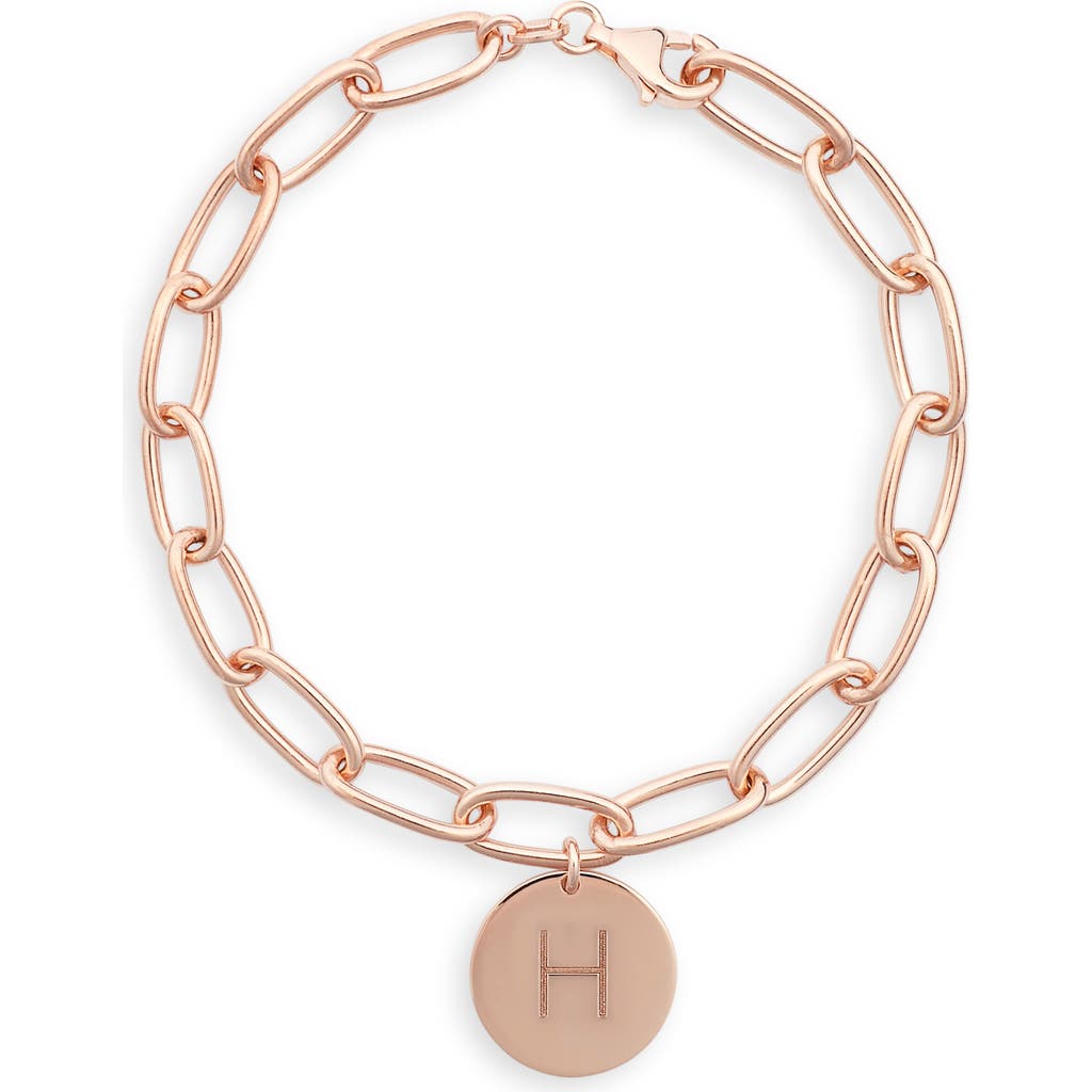 Meshmerise Initial Disc Charm Bracelet In Rose-h