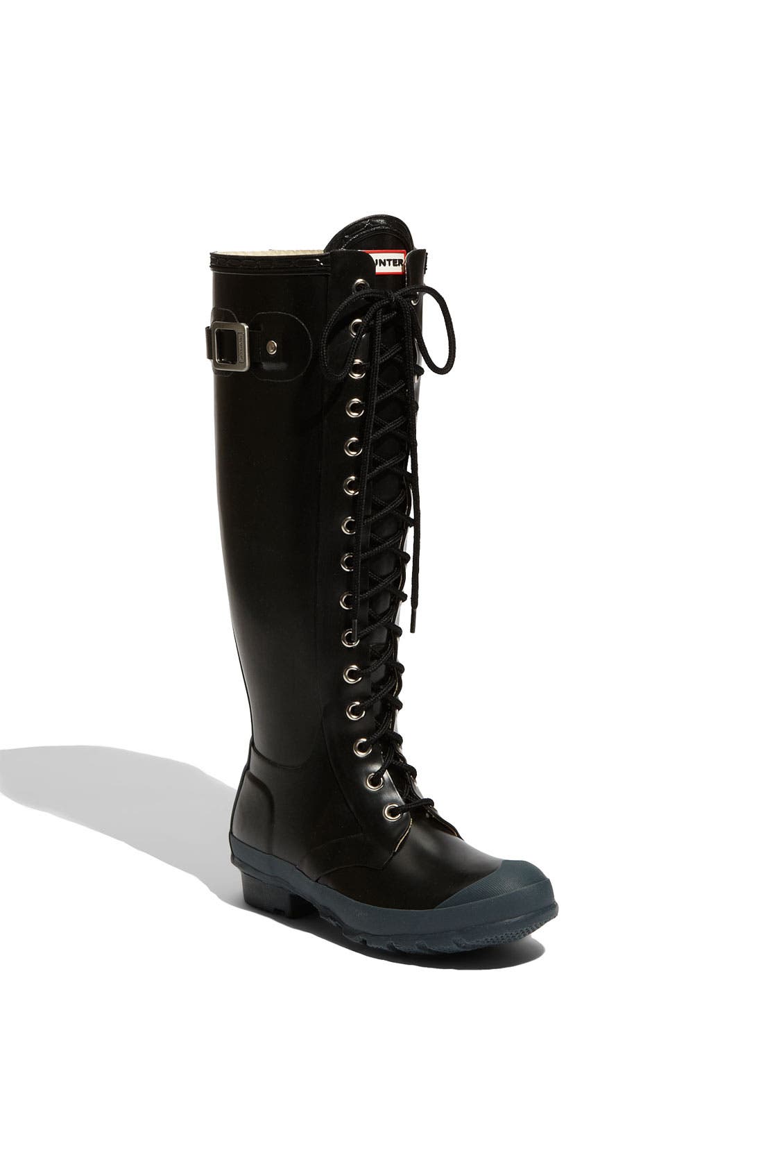 hunter tall lace up rain boots