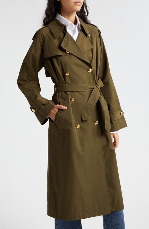 Nili Lotan Toussaint Trench Coat In Olive Green