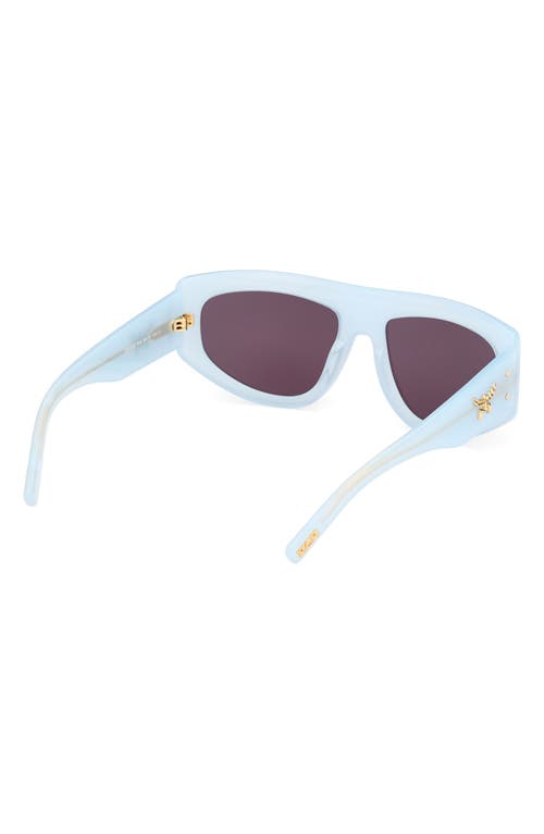 Shop Mcm 59mm Pilot Sunglasses<br /> In Shiny Light Blue/smoke