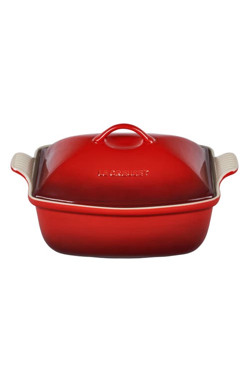 Le Creuset Heritage Stoneware Deep Covered Baker in Cerise at Nordstrom, Size 4.5 Qt