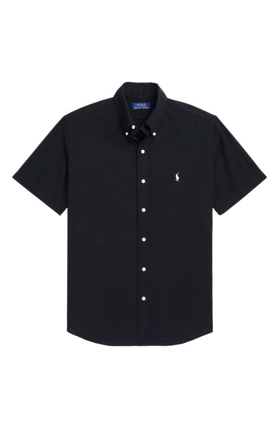 Shop Polo Ralph Lauren Short Sleeve Button-down Shirt In Polo Black