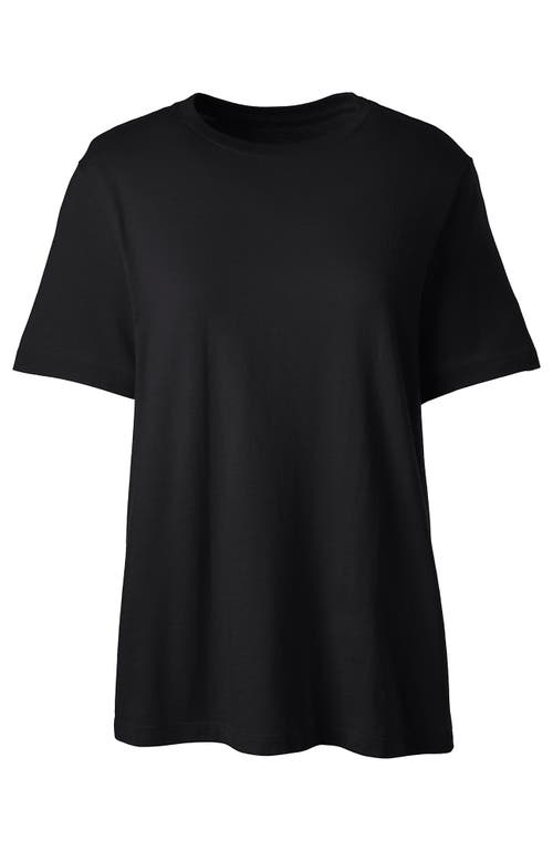 Shop Lands' End School Uniform  Short Sleeve Feminine Fit Essential T-shirt In Black