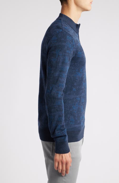 ROBERT BARAKETT ROBERT BARAKETT DALUP HALF ZIP MOCK NECK WOOL SWEATER