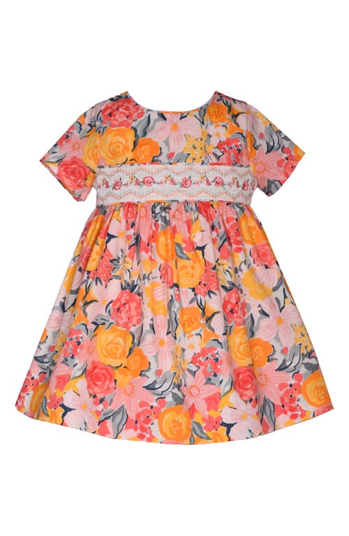 GERSON & GERSON Floral Short Sleeve Cotton Dress in Spice