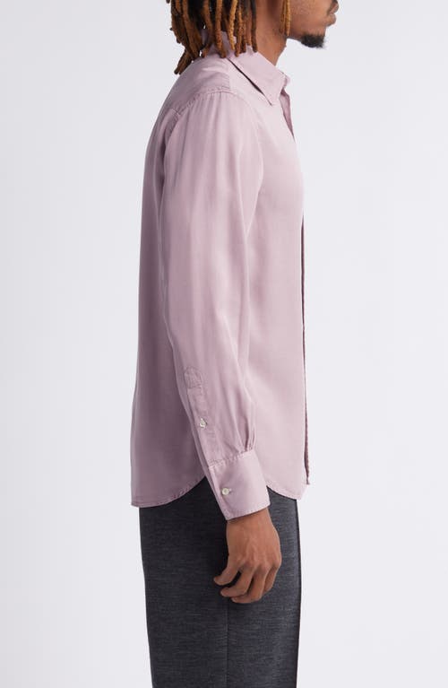 Shop Officine Generale Officine Générale Benoit Garment Dyed Button-up Shirt In Sunset Berry