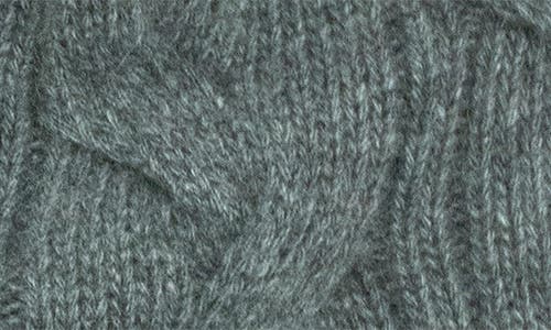Portolano Cable Knit Cuff Cashmere Beanie In Medium Heather Grey