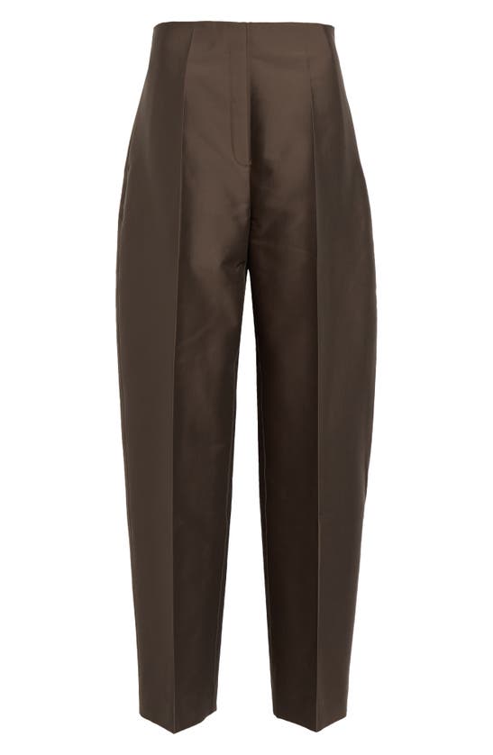 Shop Gia Studios Waistbandless Cocoon Trousers In Brown