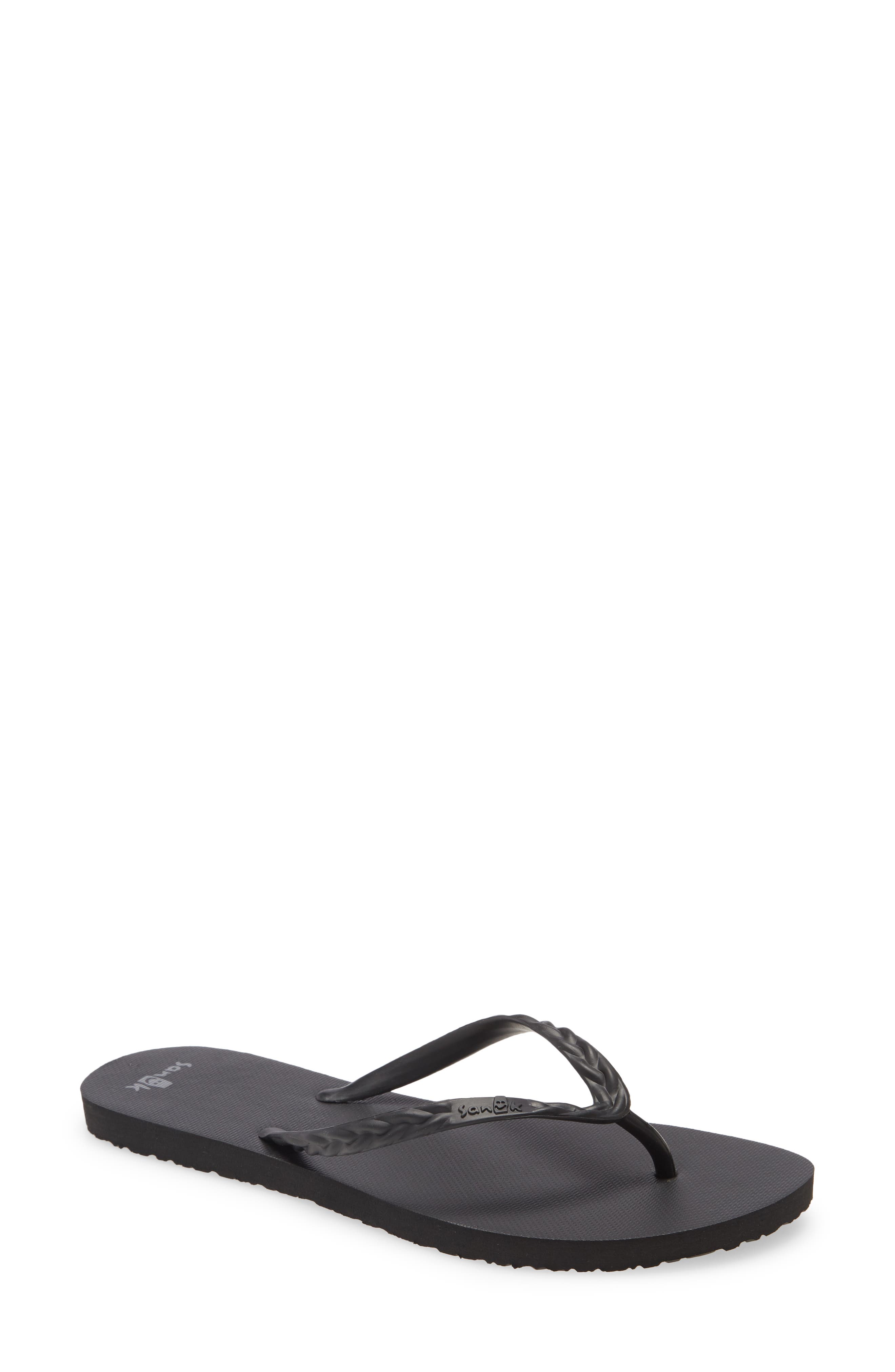 sanuk slim braidy flip flops