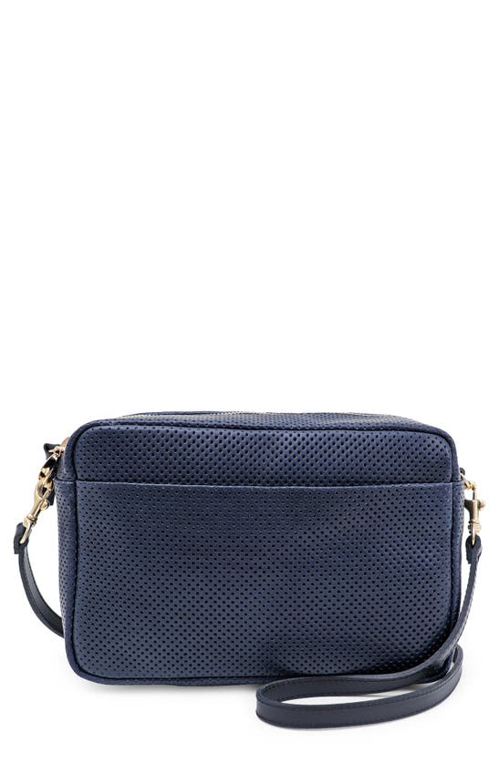Clare V. Marisol Crossbody Bag Leather Perf Navy NWT Perforated