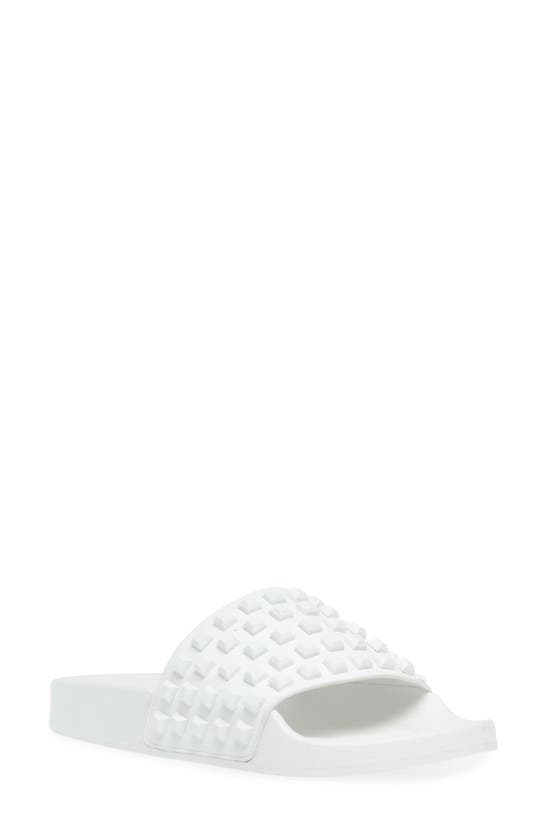 Steve Madden Spa Studded Slide Sandal In White