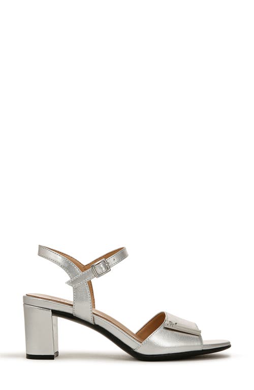 Naturalizer Bristol-ornament Ankle Strap Block Heel Sandals In Metallic