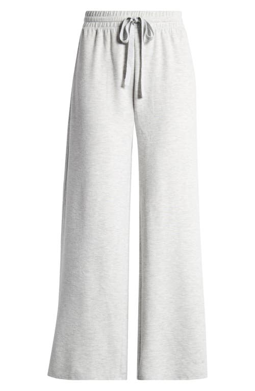 Shop Splendid Winslow Crop Wide Leg Sweatpants In Ice Heather Grey