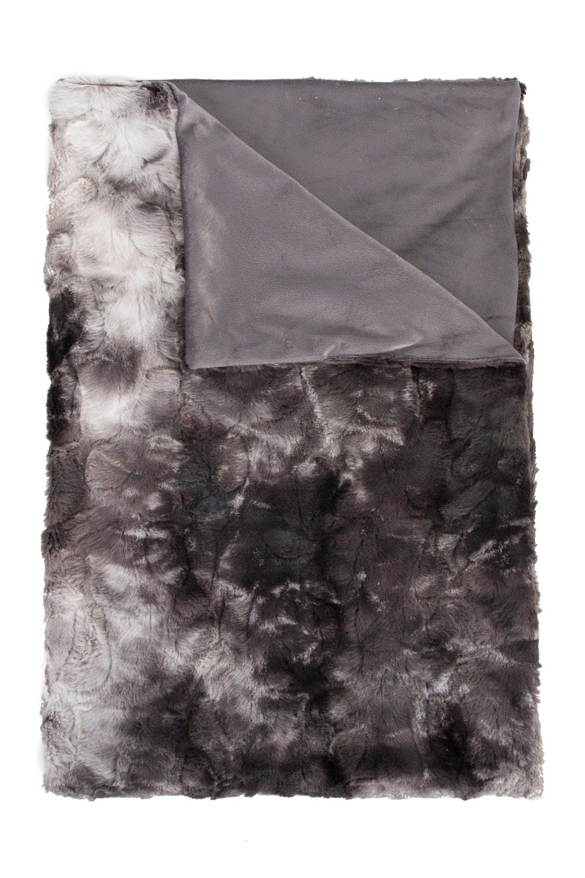 grey faux fur blanket