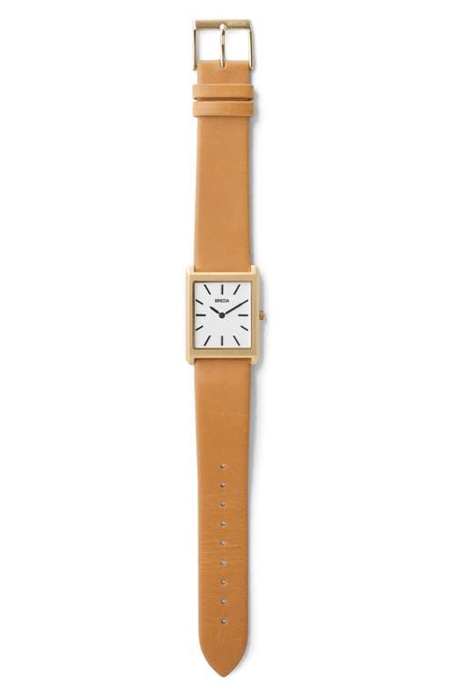 Breda Virgil Leather Strap Watch, 26mm In Gold/clay/ivory