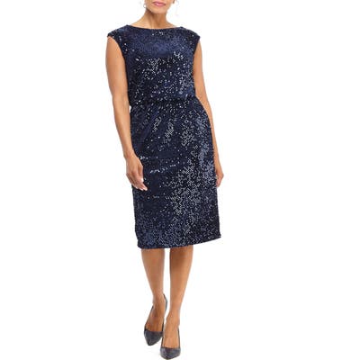 Maggy London Sequin Sheath Dress, Blue