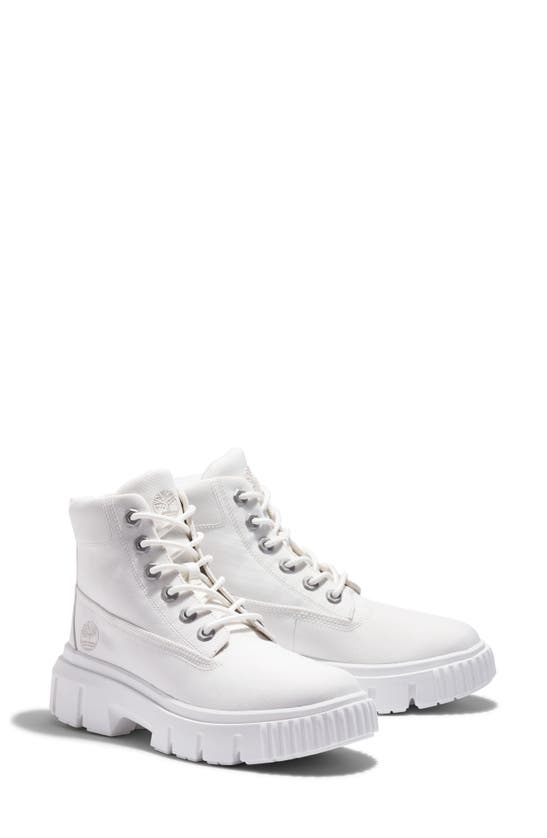 Shop Timberland Greyfield Waterproof Leather Boot In Blanc De Blanc