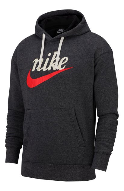 Click to view more detailed imagery on our partner's website Nike Heritage Graphic Logo Hooded Sweatshirt In Black/ Heather