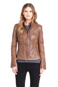 LaMarque Ribbed Side Leather Jacket | Nordstrom
