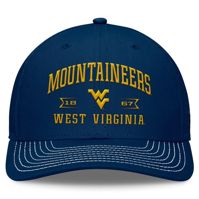 Shop Top Of The World Navy West Virginia Mountaineers Carson Trucker Adjustable Hat