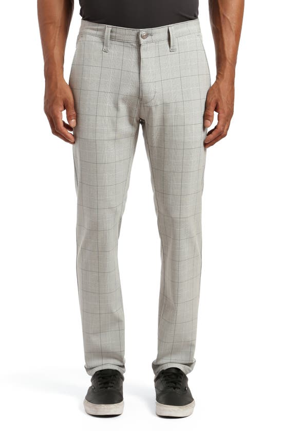 Shop Mavi Jeans Milton Check Slim Straight Leg Chino Pants In Light Grey Check