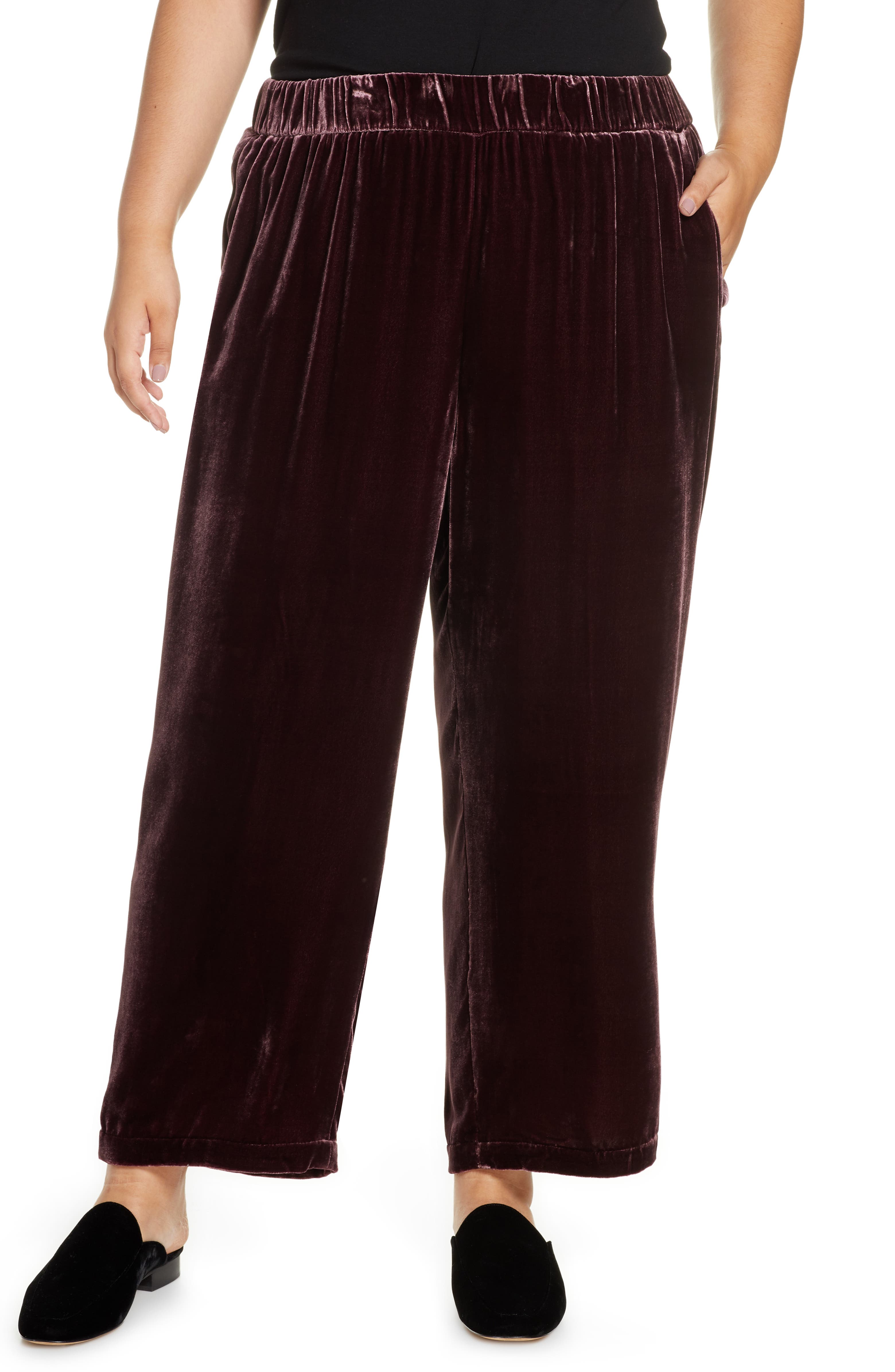 Eileen Fisher Wide Velvet Ankle Pants (Plus Size) | Nordstrom