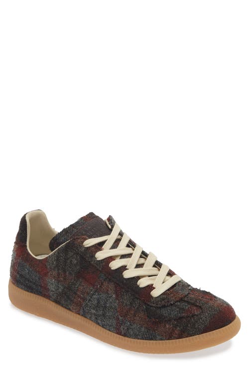 Shop Maison Margiela Replica Wool Sneaker In Grey Combo