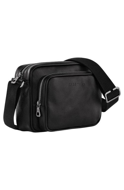 Shop Longchamp Le Foulonné Leather Camera Bag In Black