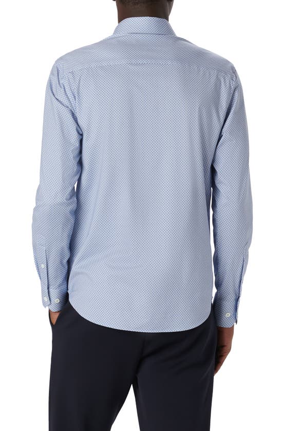 Shop Bugatchi James Ooohcotton® Diamond Print Button-up Shirt In Air Blue