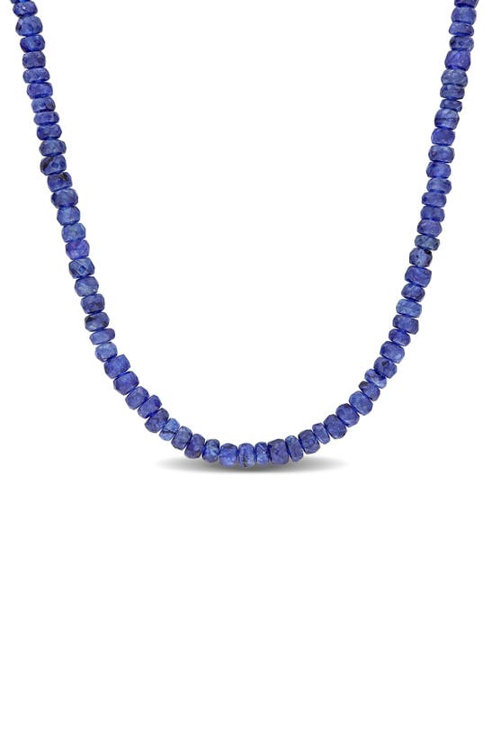 Shop Delmar Fancy Cut Beaded Necklace In Blue Sapphire