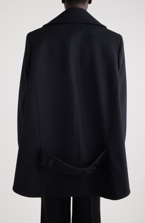 Shop Givenchy High-low Wool Peacoat In Black