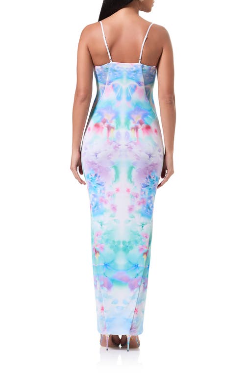 Shop Afrm Alyson Mesh Panel Maxi Dress In Blur Blossom