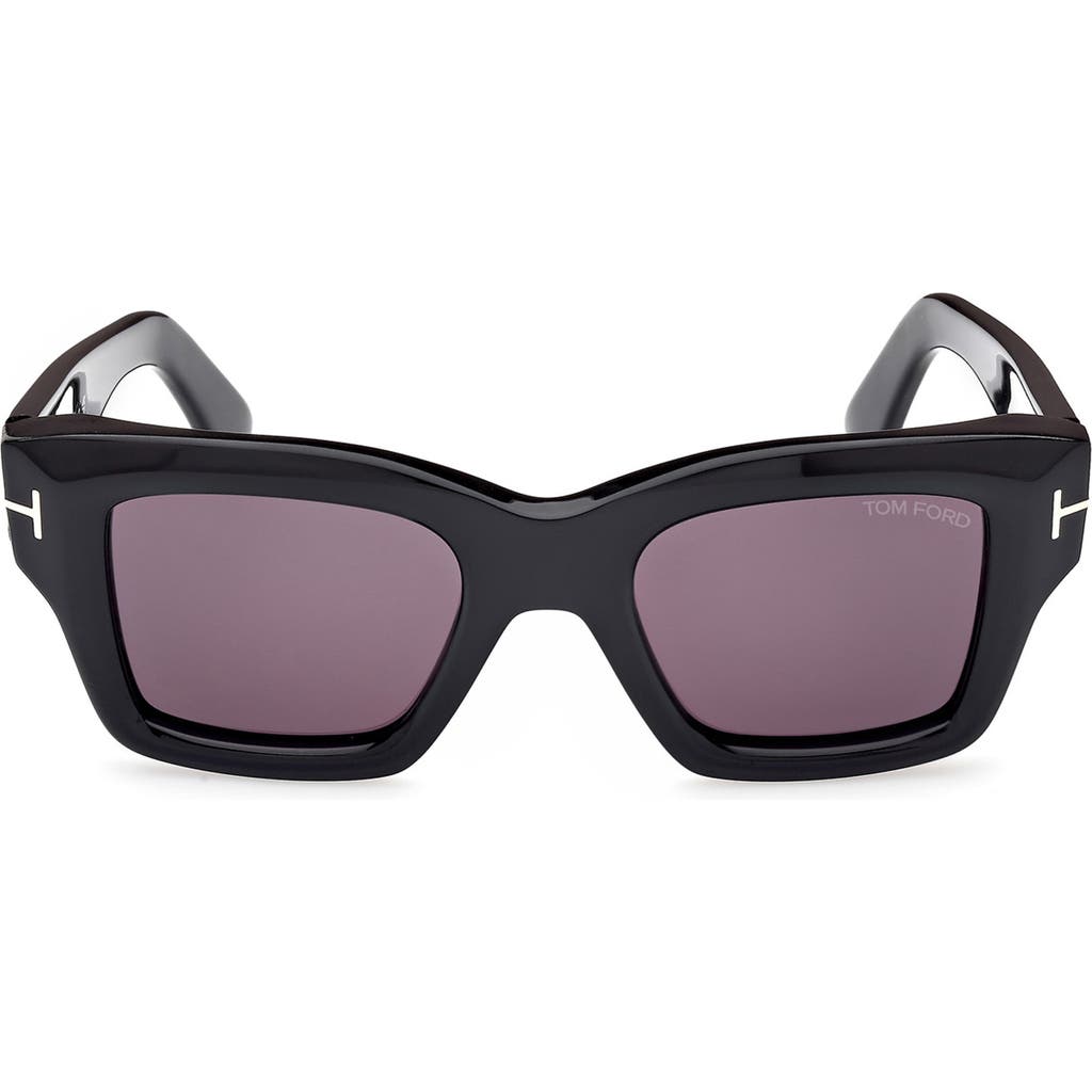 Tom Ford Ilias 50mm Square Sunglasses In Black