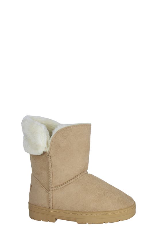 Bebe Kids' Microsuede Faux Fur Lined Boot In Tan