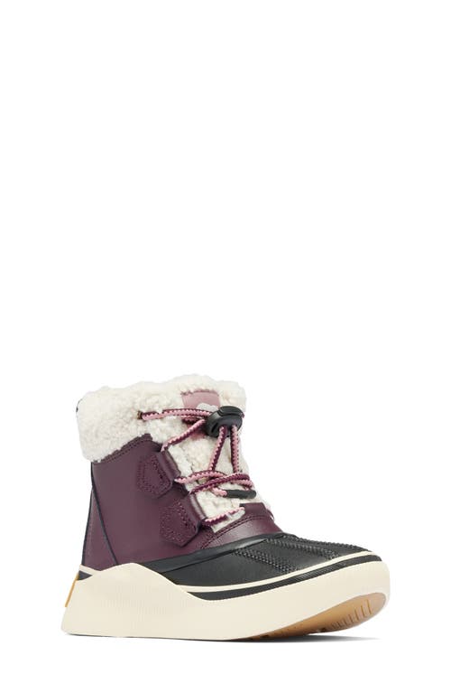 Shop Sorel Kids' Out N About Iv Chillz Waterproof Duck Boot In Epic Plum/black