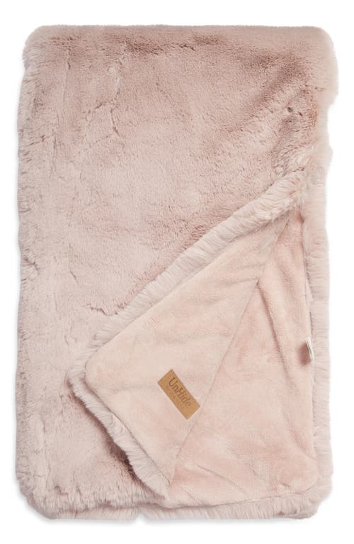 UnHide The Marshmallow 2.0 Medium Faux Fur Throw Blanket in Rosy Baby at Nordstrom