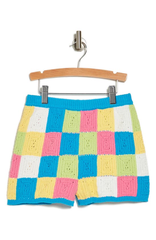 Shop Design History Kids' Crochet Shorts In Island Blue