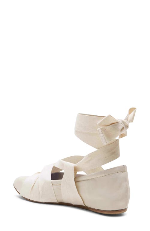 Free People Cece Ankle Strap Flat In Antique Ivory