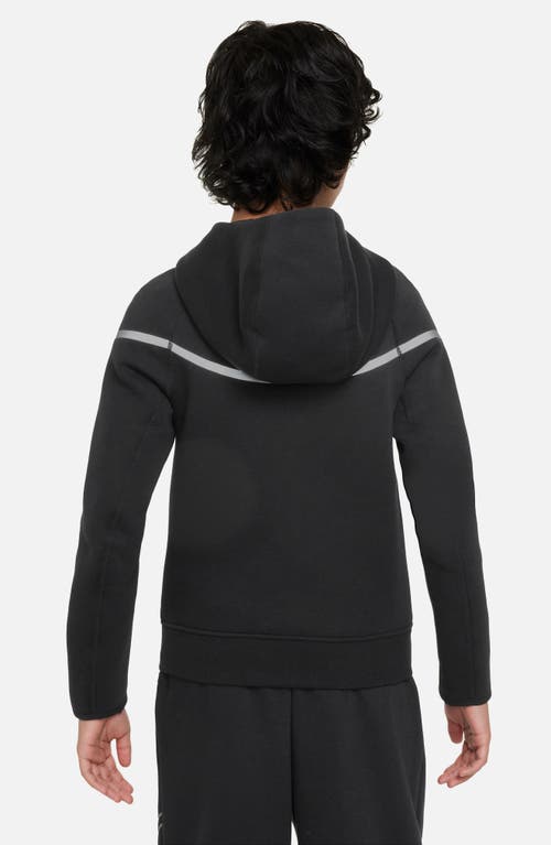 Shop Nike Kids' Sportswear Tech Fleece Jacket In Black/reflective Silver