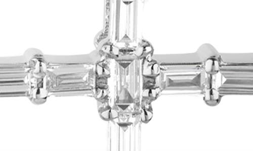 Shop Lana Baguette Diamond Cross Pendant Necklace In White Gold